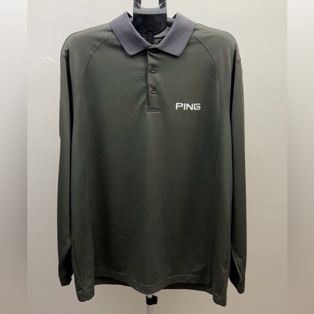 PING Performance Golf Polo Shirt Men Size XL/TG Gray Print